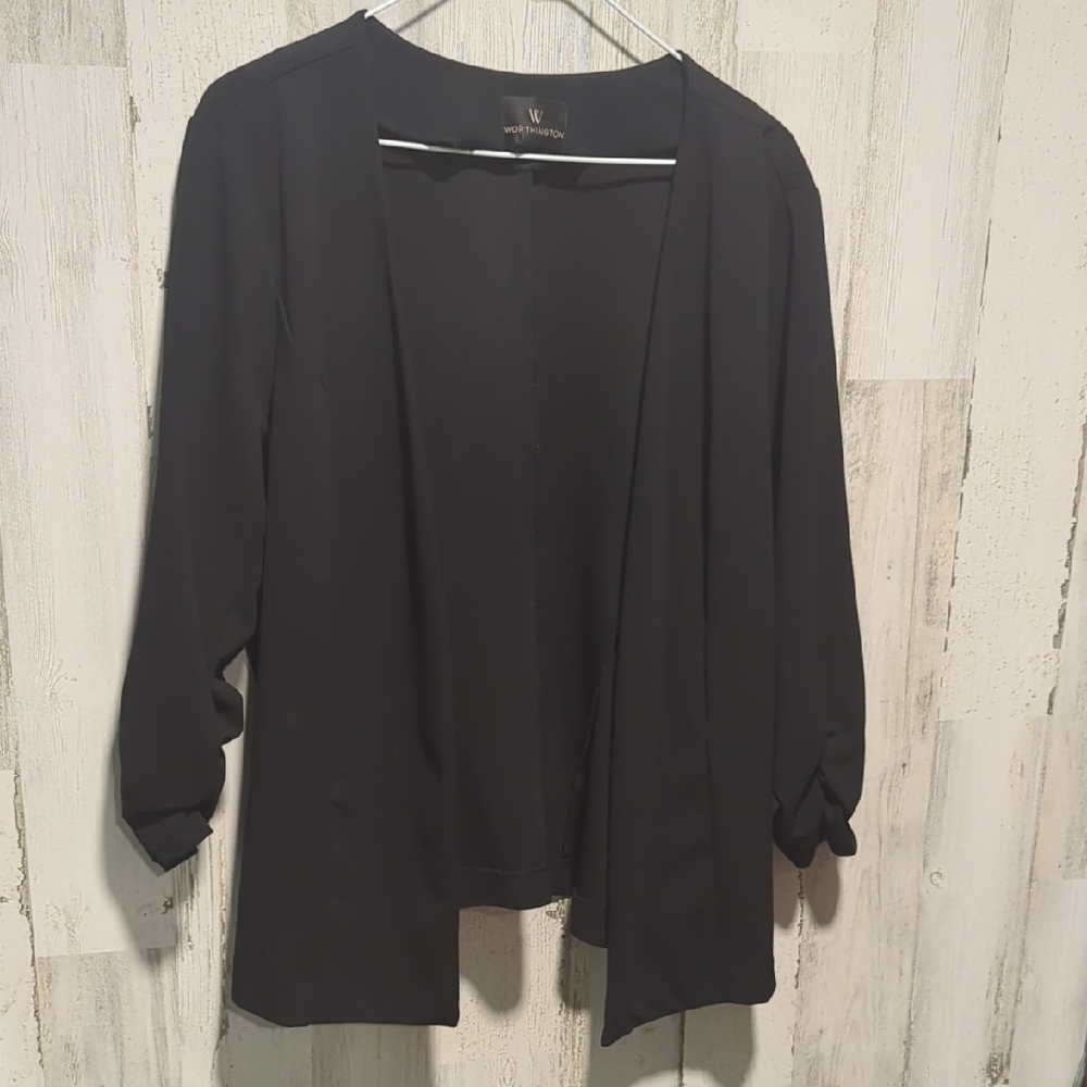 Worthington Elegant Black Open Cardigan